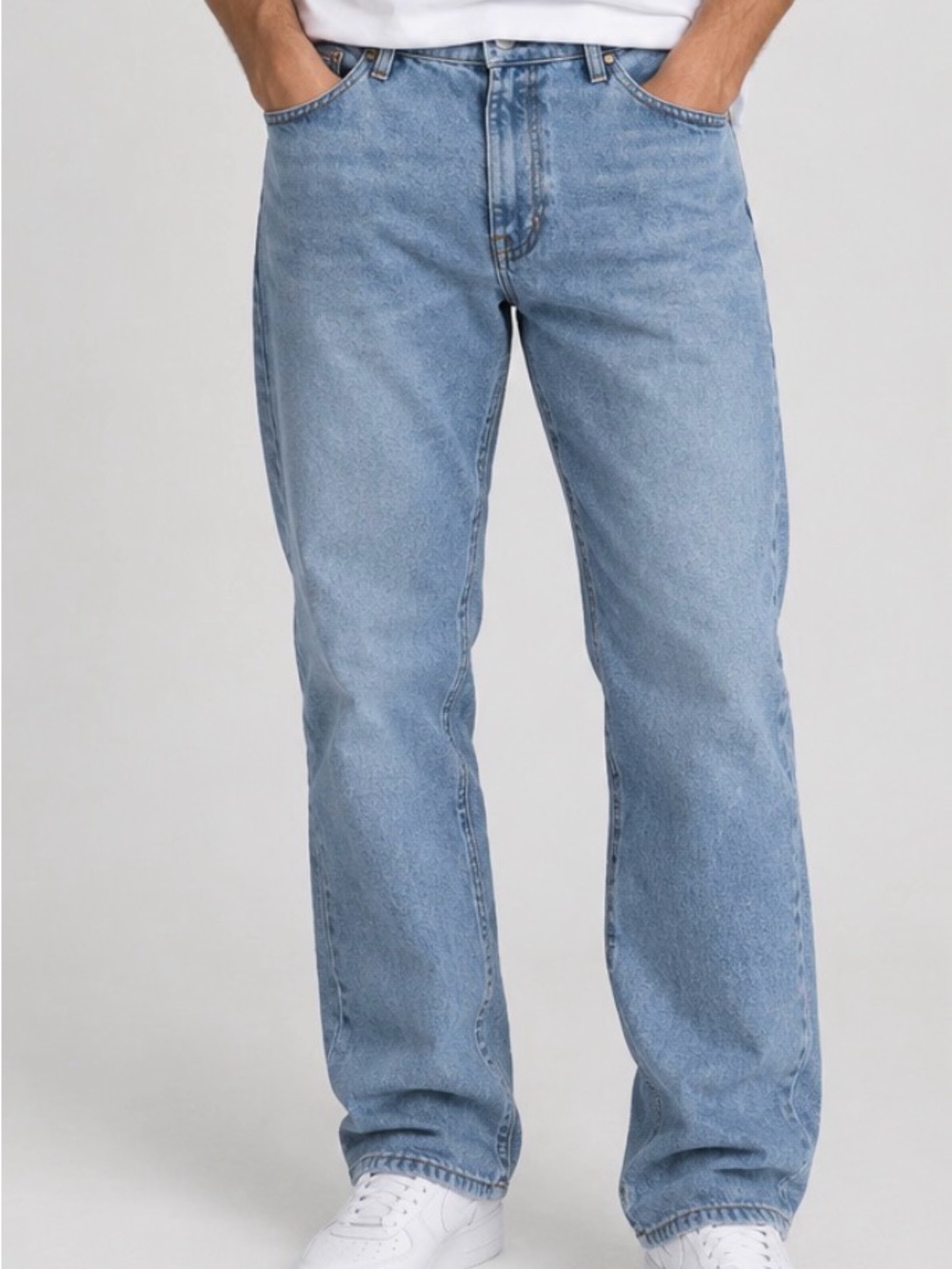 Nautica Light Wash Distressed Baggy Jeans Men's 34x30
